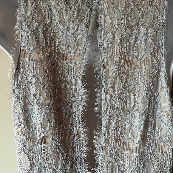 LC Lauren Conrad Womens Runway Lace Open Back Jumpsuit in Ice Blue Size 6 - Picture 8 of 12